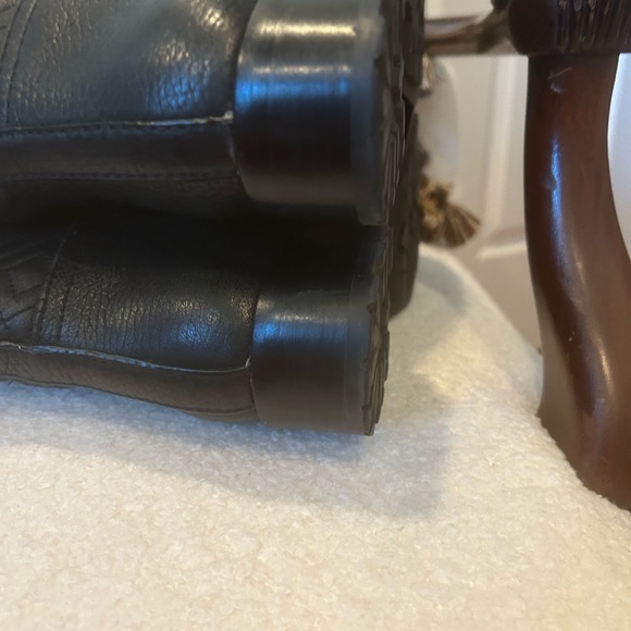 Tory Burch black quilted leather Miller riding boots, size 5.  Worn twice. - Picture 13 of 16